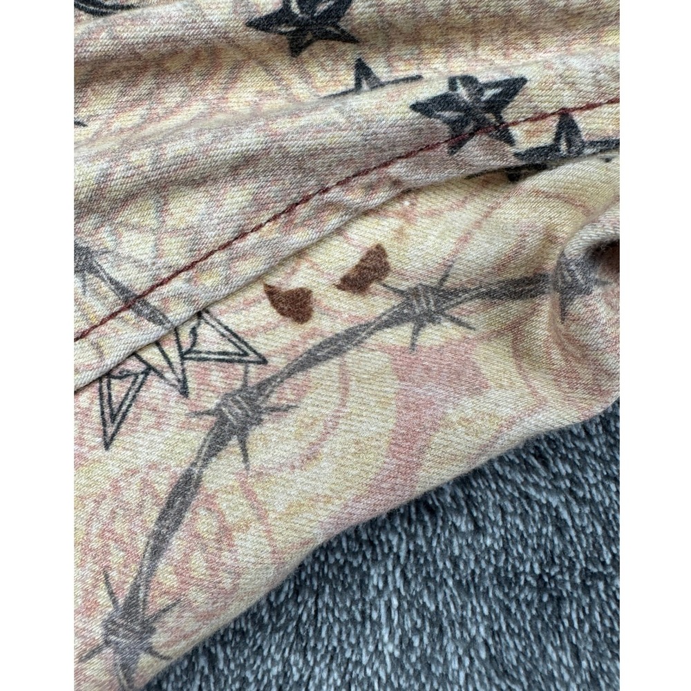 Vintage BDG Urban‎ Outfitters Tattoo Print V Flare Pants Y2K Grunge Size 27 - Picture 10 of 15